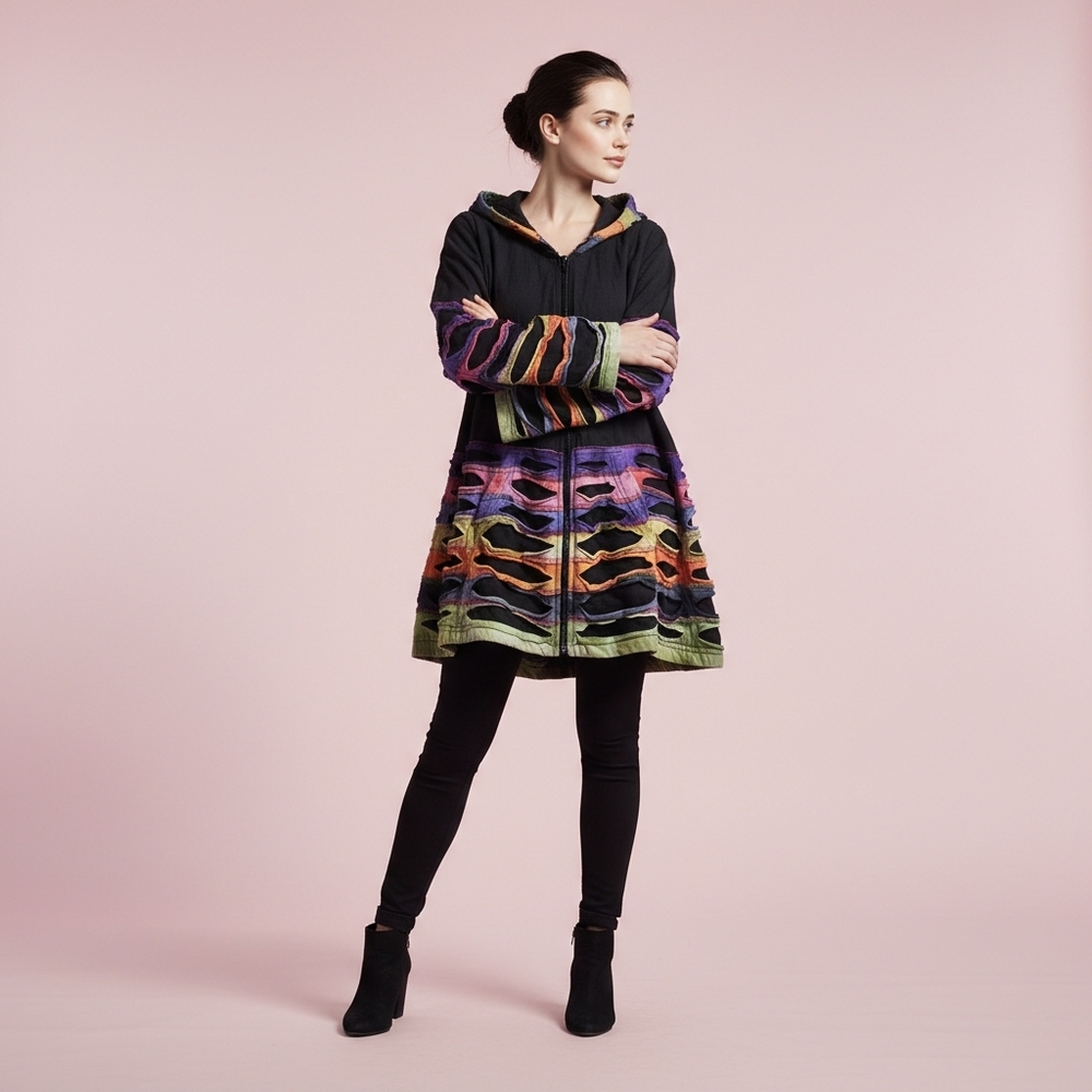 Festival. Multicolor Wave Pattern Jacket Size M